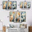 Ensemble de 3 décorations murales bleues et blanches «Mums Flowers Elegance»-108462397-108462399