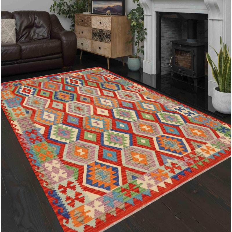 One-of-a-Kind Oppelo Hand-Knotted New Age 6'7" X 9'6" Wool Area Rug in Multicolor