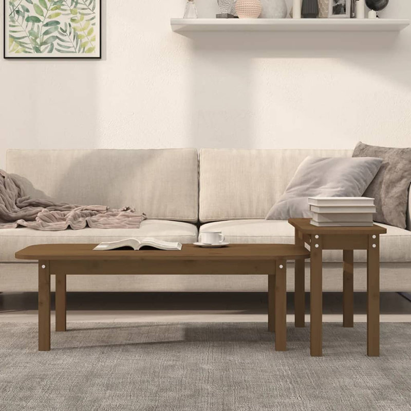 Wrenshall Solid Wood Four Leg Coffee Table, Brown