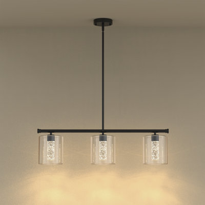 3-Light LED Kitchen Island Pendant Lighting With Remote Control