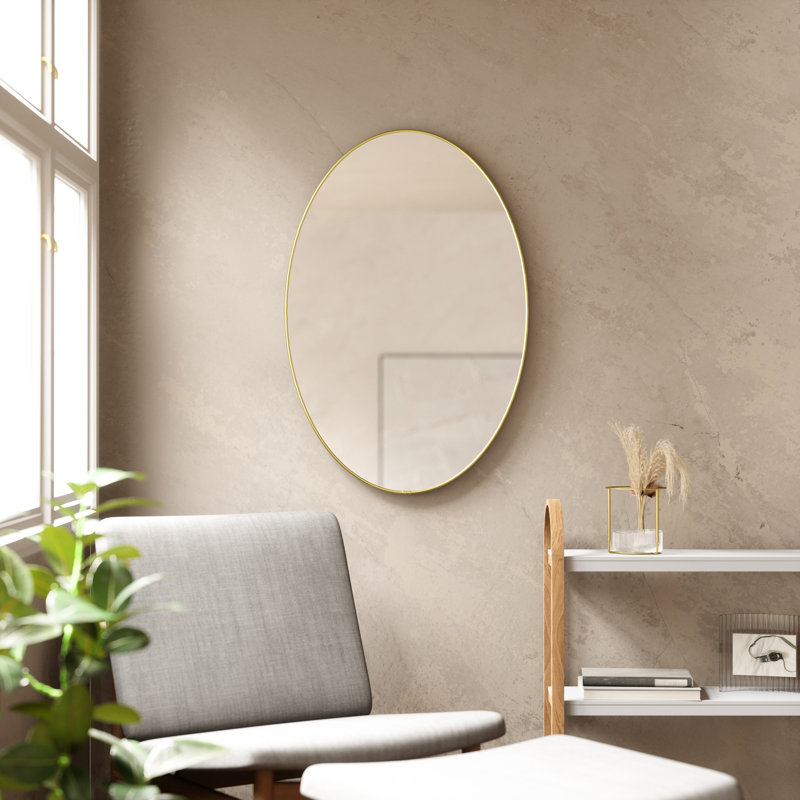 Hubba 24 x 36" Oval Mirror, Brass