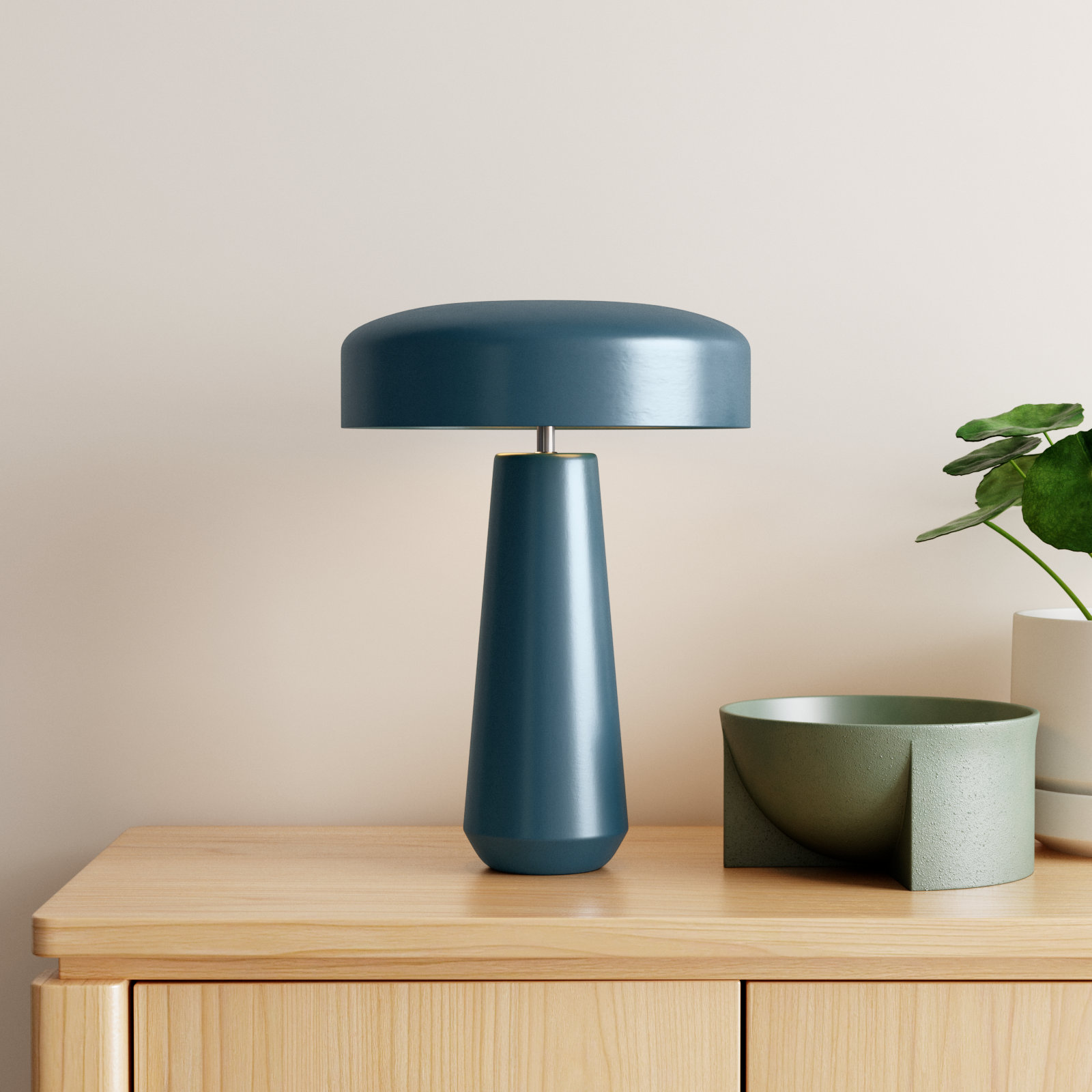 Hardacre Ceramic Table Lamp, Midnight Sky/Matte White