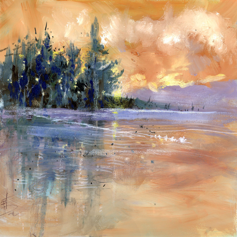 «Nevern Lights III» par Anne Farrall Doyle - peinture sur toile tendue, H 12 po x l 12 po