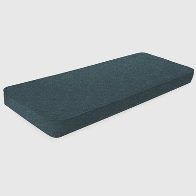 Coussin de banc intérieur pour l'extérieur de 2 po d'épaisseur et de 16 po de largeur avec housse en chenille imperméable, mousse haute résilience 75D, fond gris antidérapant et passepoil double