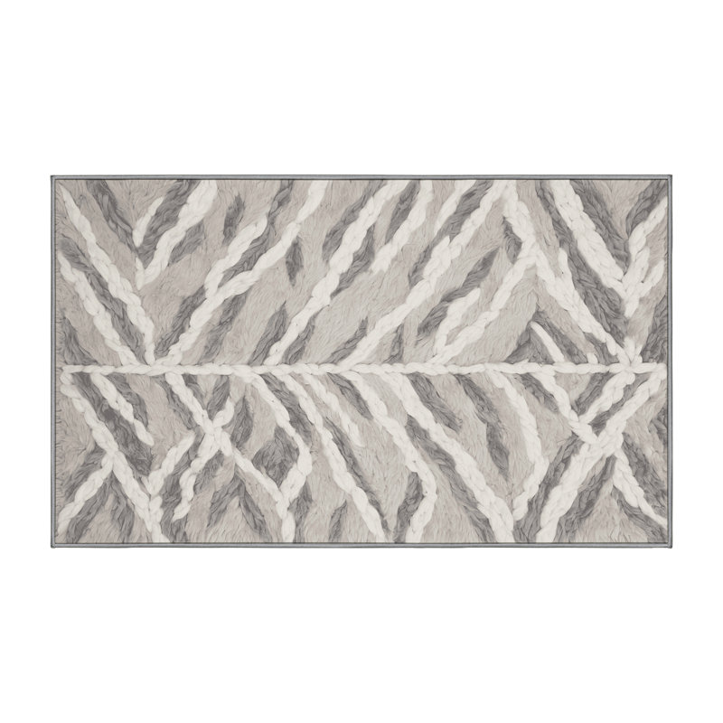 Machine Washable Gray Area Rug, Runner 2' x 5'