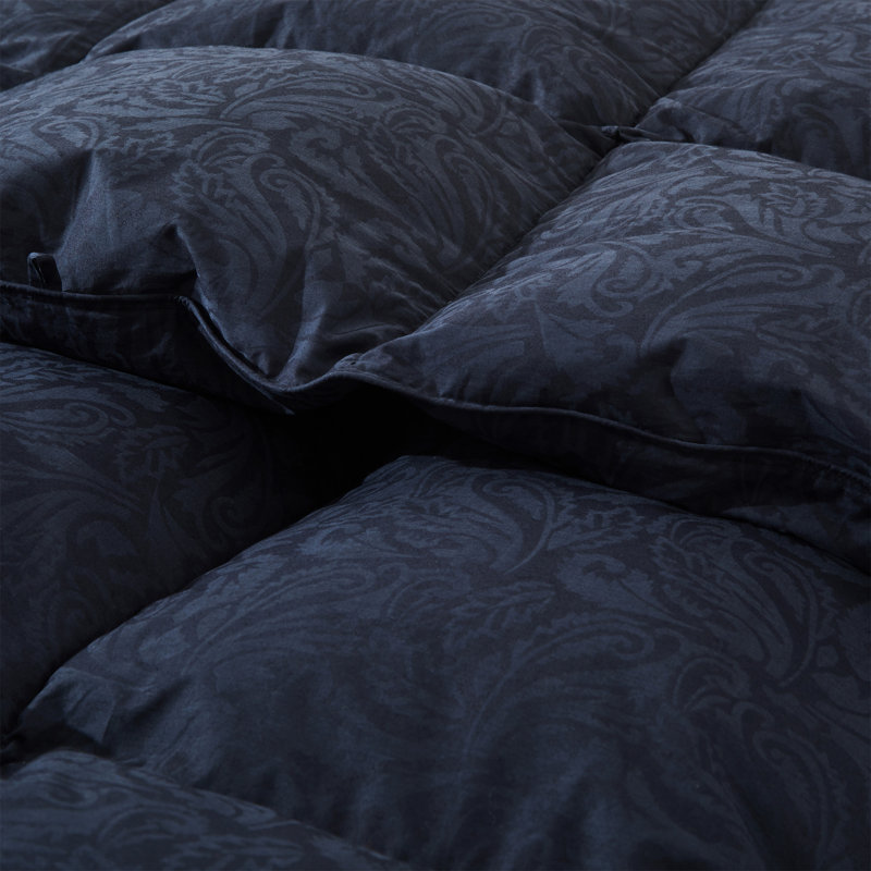 Twin Black Cotton Goose Down Comforter