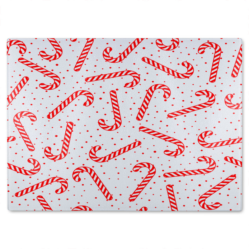 Canes Pattern Dining Glass Chopping Board, 28cm L x 20cm W