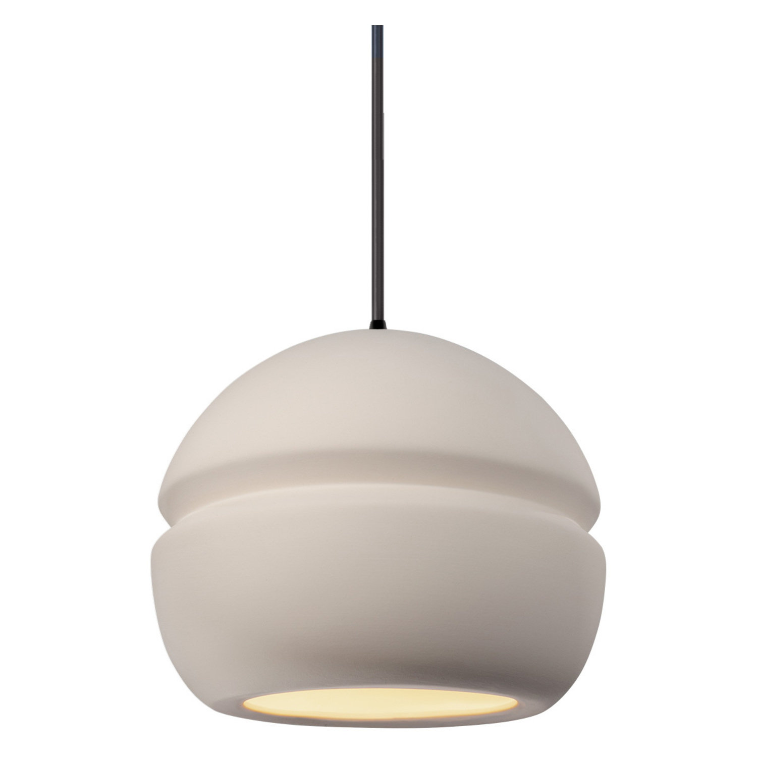 Logan 1 - Light Single Globe Pendant, Matte Black, Bisque