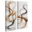 Lignes fluides abstraites orange et grises – Ensemble de 2 impressions d'art murales encadrées sur toile 32 po x 12 po x 2 po-134803961-134803962