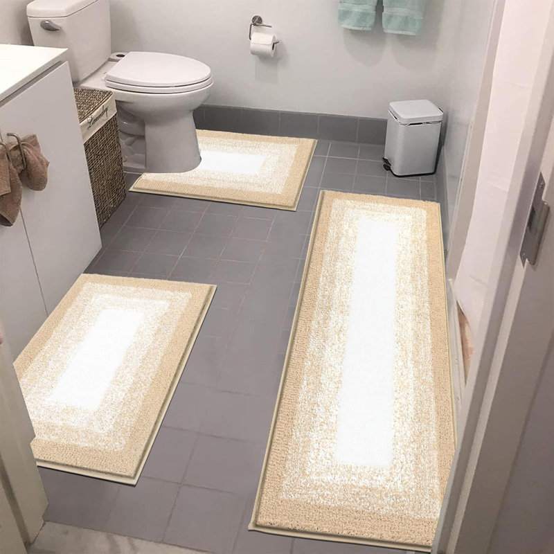 3-piece Bath Rug Set Absorbent Non-slip