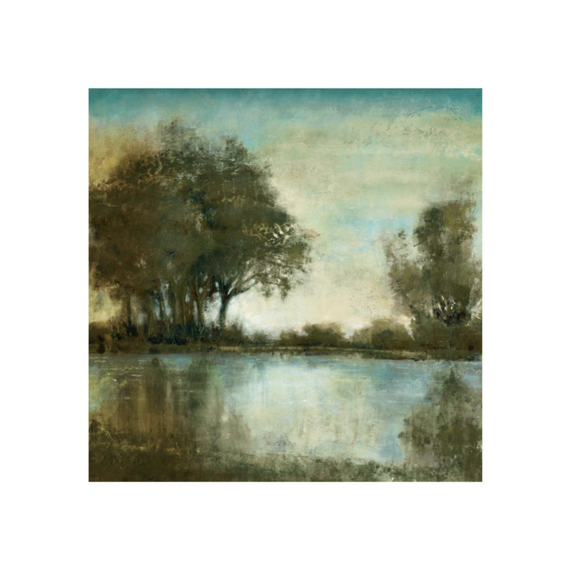 «Serene Reflection I» par Jason Jarava - Peinture, H 47 po x l 47 po x P 1,5 po, Extérieur