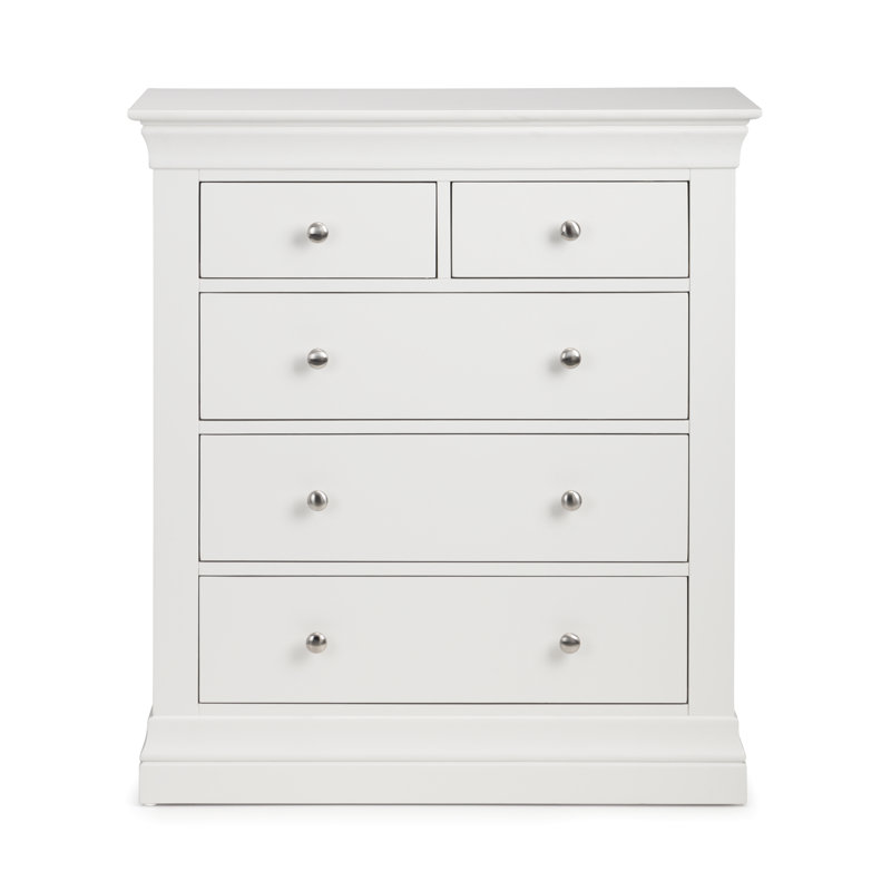 Dial 90 cm W Chest of 5 Drawers, White