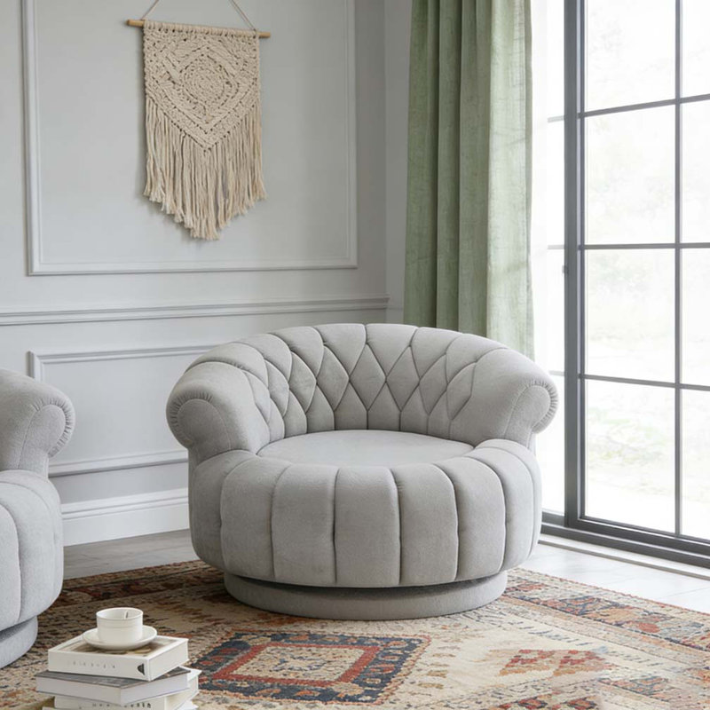 Fauteuil d'appoint pivotant, Gris