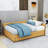 Full Size Linen Upholstered Daybed with Semi-Closed Design and Dual Storage Drawers-1715037457
