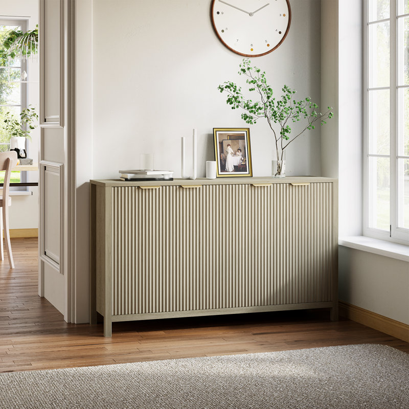 Buffet 55 "avec 4 portes et tablettes réglables, Jaune