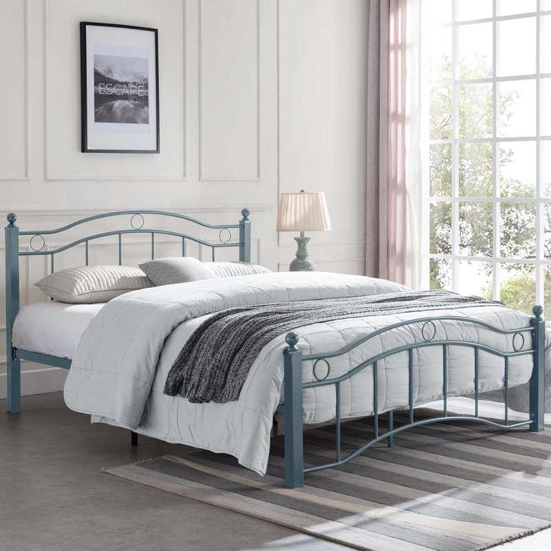 Platform Bed, Queen, Antique Blue