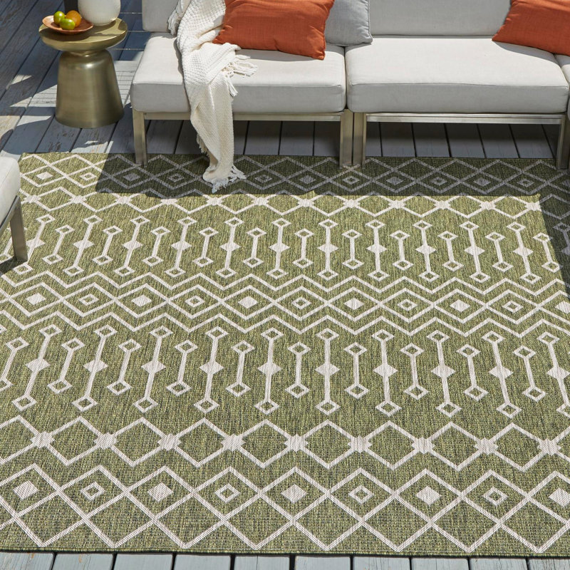 Adley Geometric Indoor / Outdoor Rug, Square 10'8"