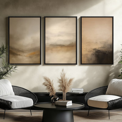 Framed Canvas Wall Art, Vintage Abstract Wall Canvas Prints 16"x24"