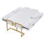 Table basse moderne moderne avec 4 tiroirs et base dorée, table de salon avec rangement, 47,3 po-531567906