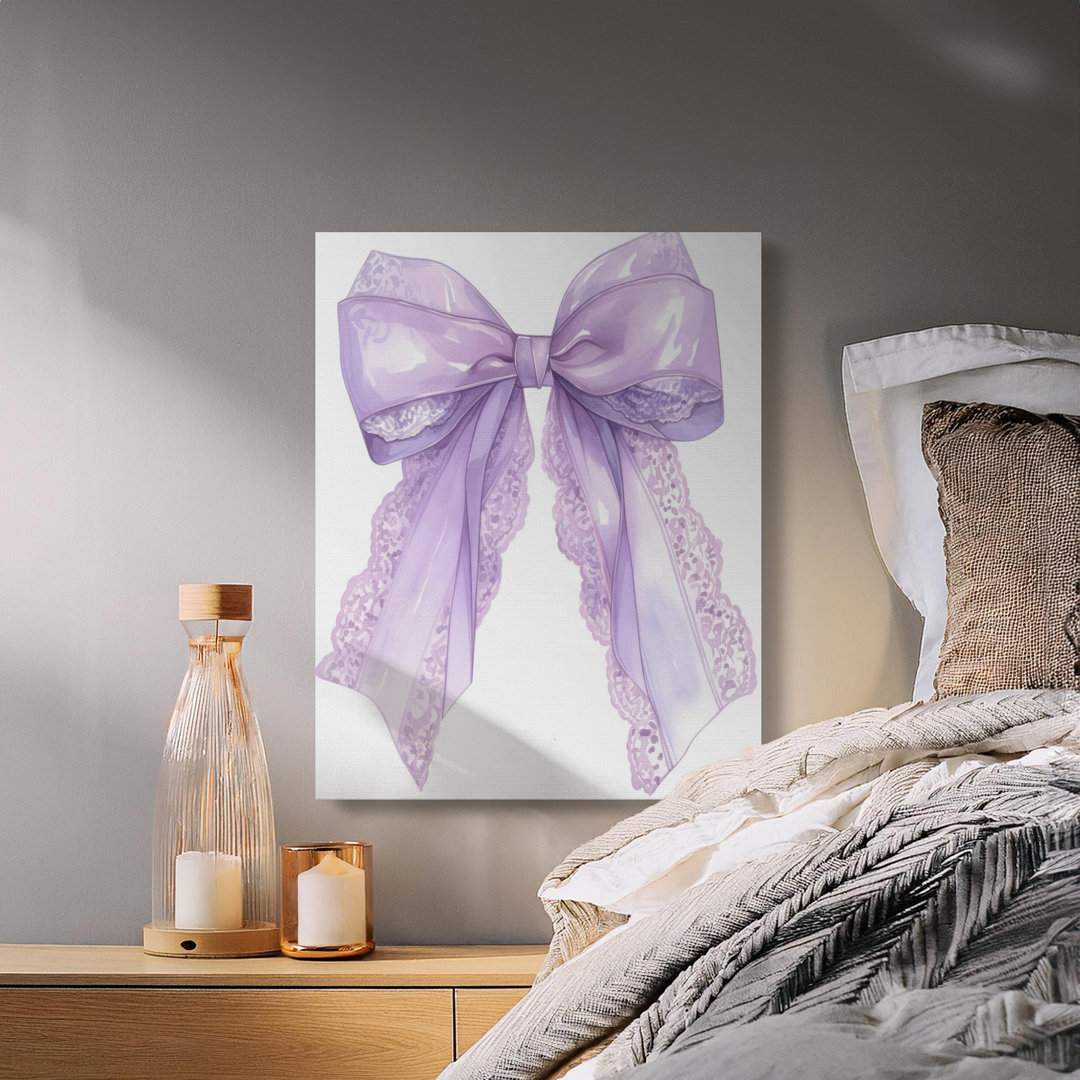 Coquette Lavender Bow Canvas Wall Art