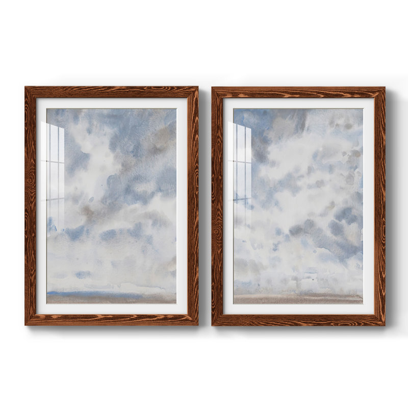 Bleu ciel III - reproduction encadrée de qualité supérieure - prête à être accrochée, H 27,5 po x l 75 po x P 1,5 po, Érable