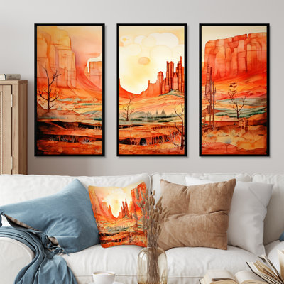 «Native Navajo Landscape I - Native American», ensemble d'art sur toile