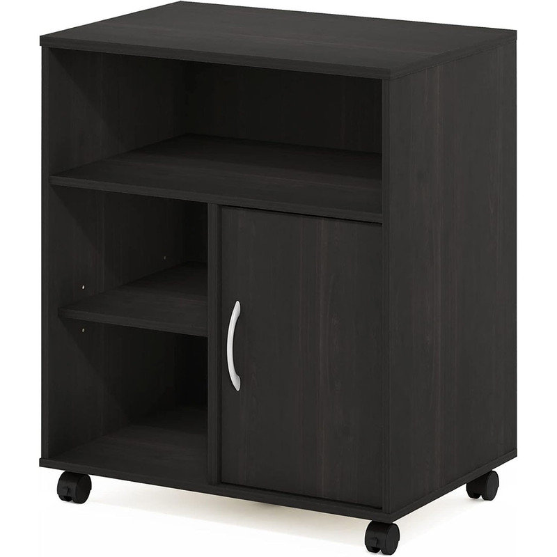 Home Office Under Desk Printer Holder with Wheels and 2 Lockable Swivel Casters, Espresso