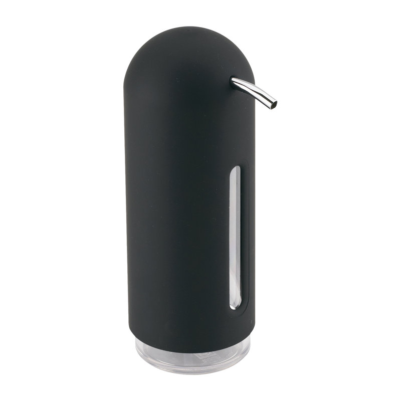 Black Soft-Touch Penguin Soap Dispenser with Window