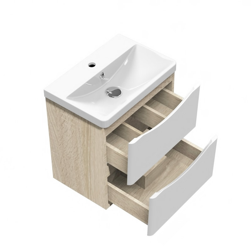 Rashiyah 495mm Single Bathroom Vanity with Drop In Resin Basin