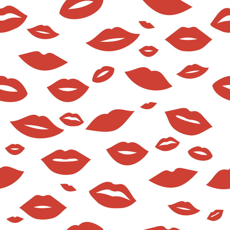 Lips Pattern by Mrs Wilkins - Wrapped Canvas Print, 51cm H x 51cm W x 3.8cm D