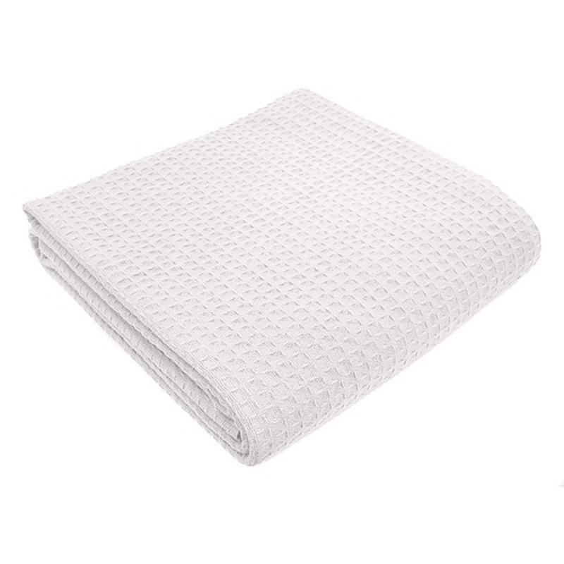 Couverture en coton ISC Rifz, Blanc, Grand