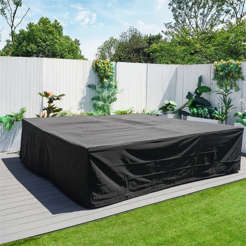 Outdoor Waterproof Furniture Cover – 230×230×70Cm, 240G/? Polyester With PVC Coating & Sealed Seams, Black