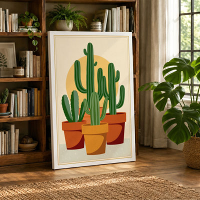 Desert Trio Botanical - Wrapped Canvas