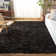 Tapis en cuir de couleur unie à poils longs tissé à la main