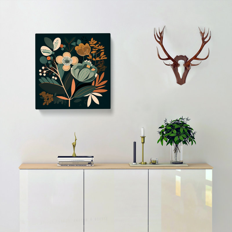 Floral Mid-Century - Wrapped Canvas