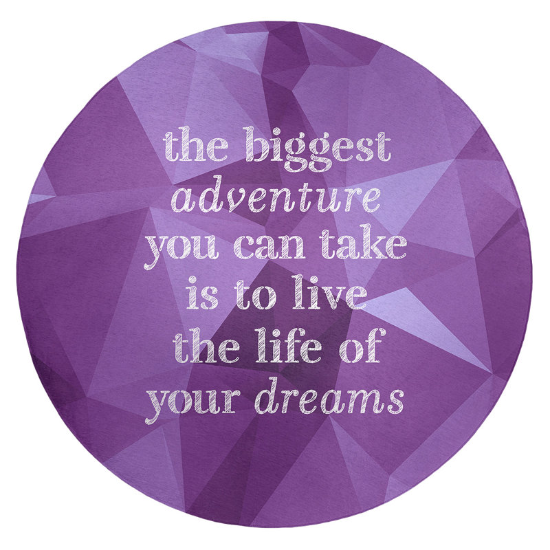 Quotes Chenille Indoor Rug, Round 5'