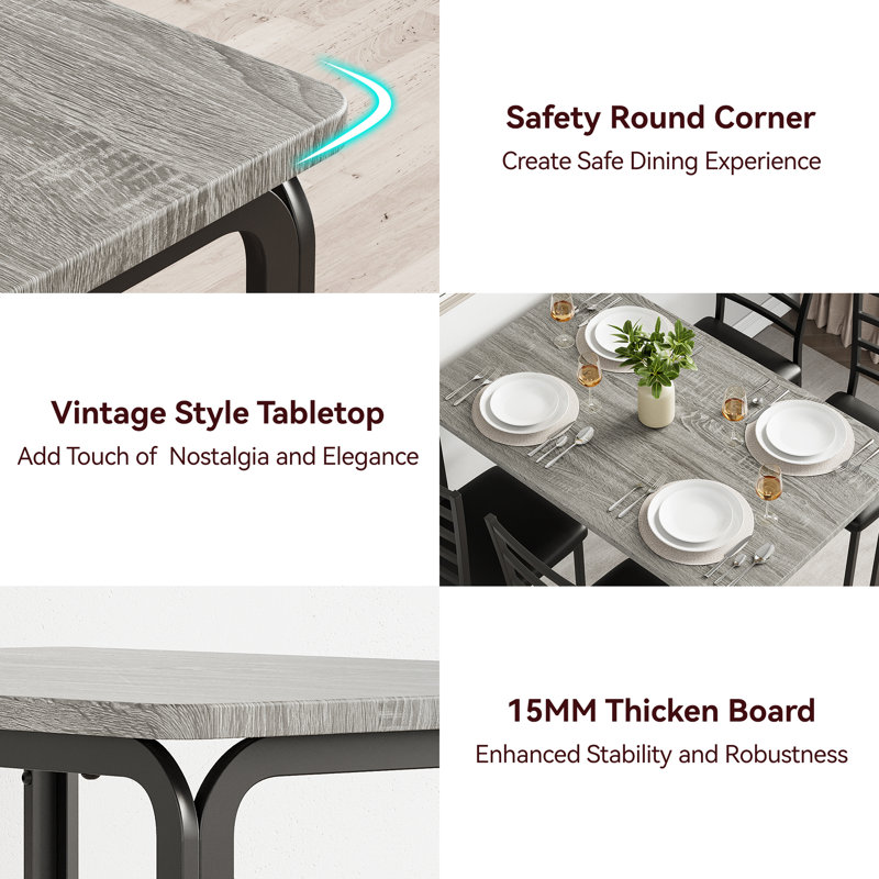 Dining Table Set for 4, Ktichen Table with 4 Chairs