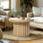 Table basse ronde en bois naturel Crystopher