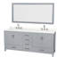 Sheffield 80" Freestanding Double Bathroom Vanity with Quartz Top with 70" Mirror-516322094-516344617