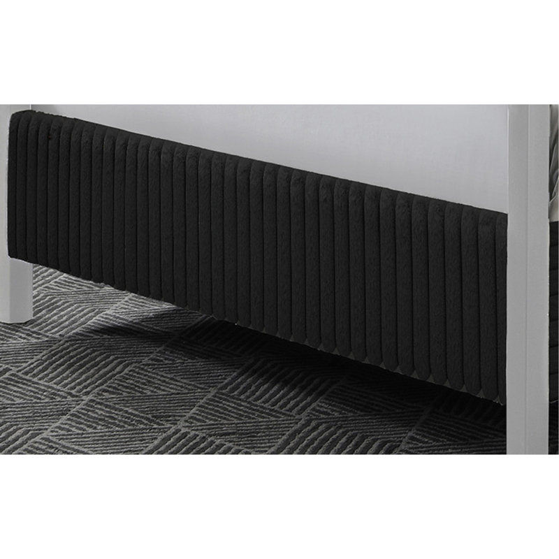 Mobilier de chambre à coucher 1pc, Grand lit, Noir / blanc