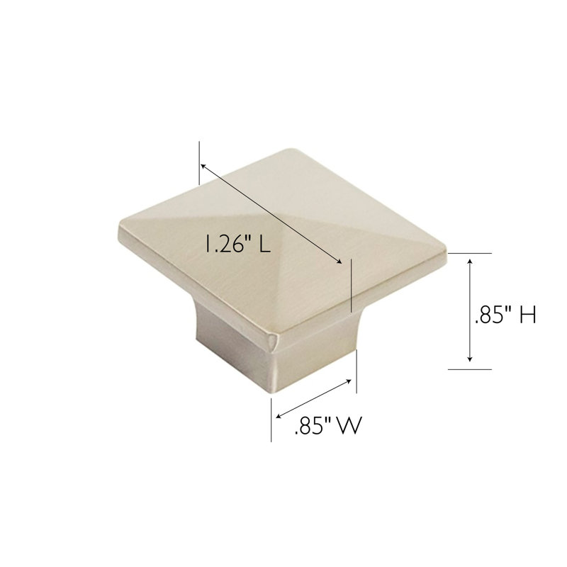 Brushed Nickel Square Cabinet Knob 10-Pack with Mounting Hardware