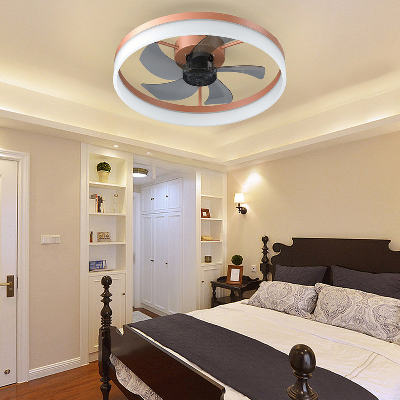 Ventilateurs de plafond avec lumières à DEL à intensité variable, installation encastrée de ventilateurs de plafond modernes et minces