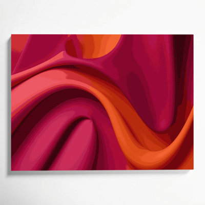 «Gradient Abstract 4», art mural sur toile rouge