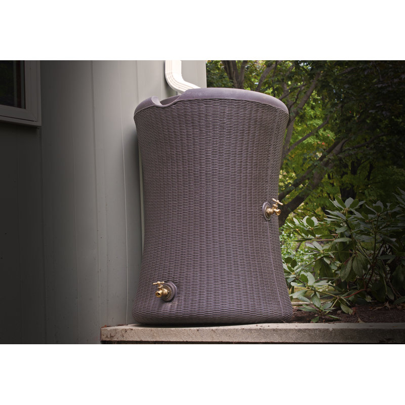 Willow 65 Gallon Brown Wicker Rain Barrel Planter