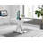 Edzard Dining Table in White High Gloss & Chrome with 4 Edward Velvet Dining Chairs : Black Leg-599091865