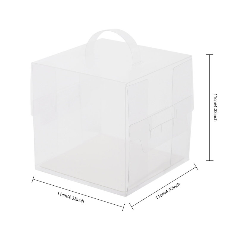 50 boîtes de gâteau transparentes en plastique avec couvercle et poignée pour fête d'anniversaire de mariage