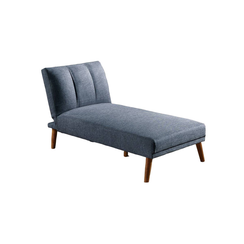 Chaise longue inclinable sans accoudoirs Gussi, Tissu marine