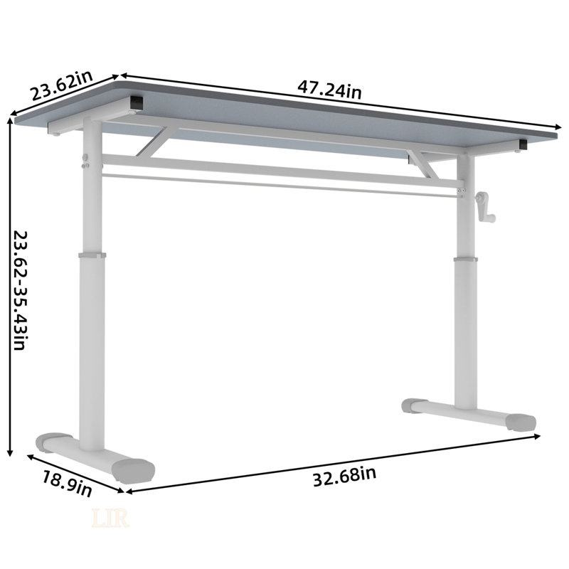 Adjustable Study Desk For Kids & Adults – Height-Adjustable, Multi-Purpose Home/Office Desk, Compact Design, Gray