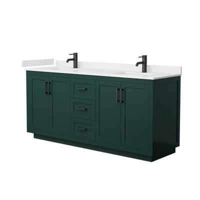 Miranda 72" Freestanding Double Bathroom Vanity with Cultured Marble Top