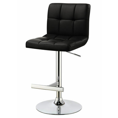 De 2 tabourets de bar réglables modernes, revêtement et finition noirs, élégant pour les accessoires de salle à manger de cuisine, position assise confortable en hauteur, siège design, siège rembourré, réglable